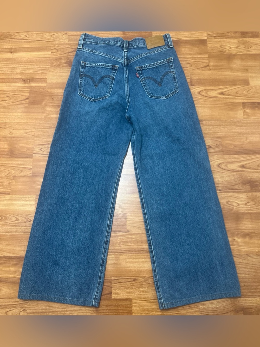 Levi’s Ribcage Wide Leg Jeans Women’s 27 High Rise Cropped Blue Denim - Picture 12 of 12